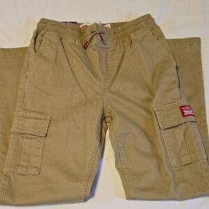 Levis Youth Cargo Pants Size 10 Khaki Harvest Gold Slim Fit Elastic Waist‎ NWT